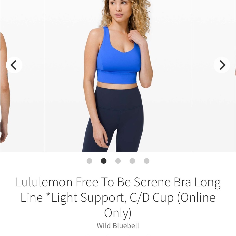 Lululemon Free to be Serene long line C/D cup 6